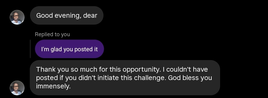 A participant thanking Sirat after posting and finding the courage to show up